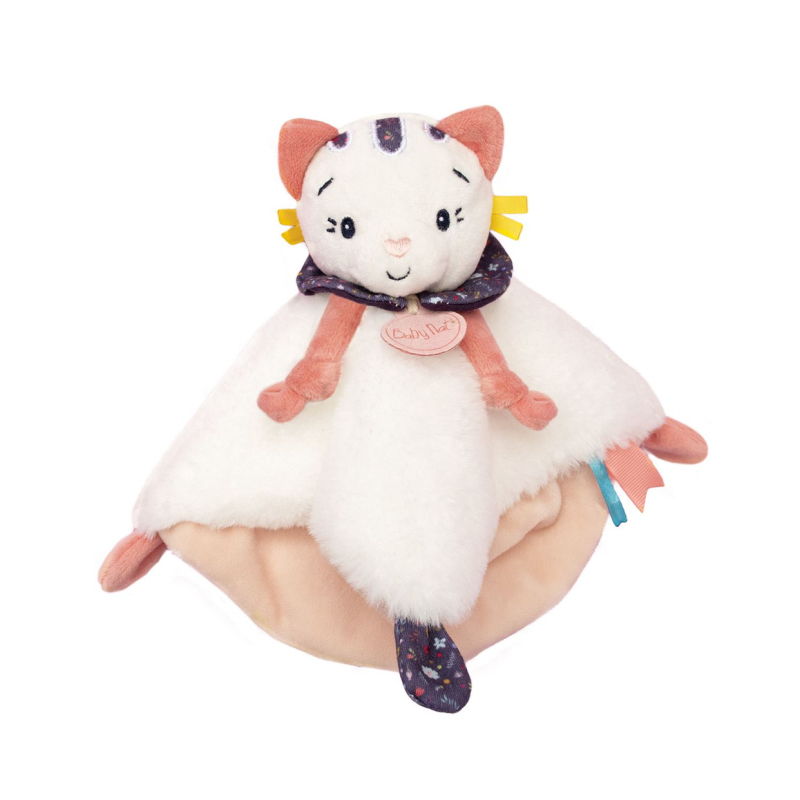  - pollen the cat - baby comforter pink white 24 cm 